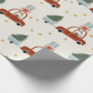 Hirsch-Weihnachtsbaum-Illustration Geschenkpapier