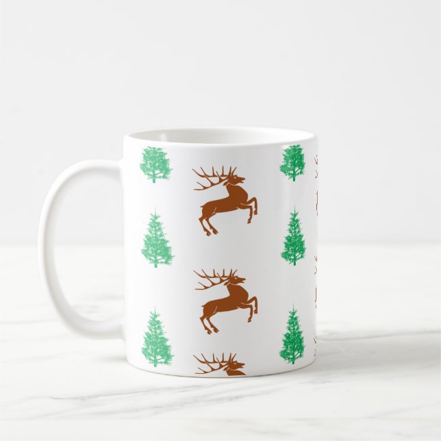 Hirsch Weihnachtsbecher Kaffeetasse (Links)