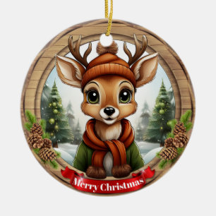 Hirsch-Weihnachtsmann-Rentier-Tier-Weihnachten Ker Keramik Ornament