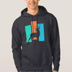 Hirsch Wildtier Outdoor Natur Silhouette Hoodie