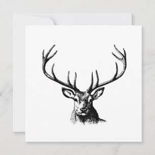 Hirschantler Natur Wildtierhorns Kopfkissen Einladung