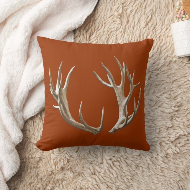 Hirschantler Orange Animal Nature Throw Kissen (Decke)