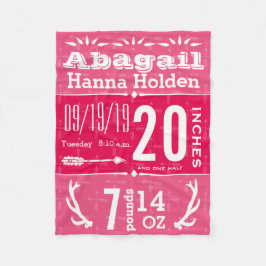 Hirschantler Pfeil jeder Farbe Baby Geburtsstände Fleecedecke