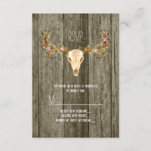 Hirschantler Rustic Wood Southwestern Wedding RSVP Karte