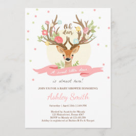 Hirschbaby Dusche Einladung Woodland Antlers Girl