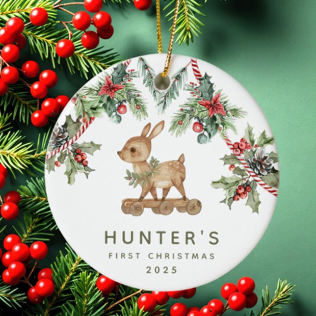 Hirschbaby's First Christmas Keramik Ornament (Von Creator hochgeladen)