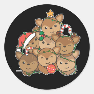 Hirschbaum Funny Animal Christmas Classic Runder Aufkleber