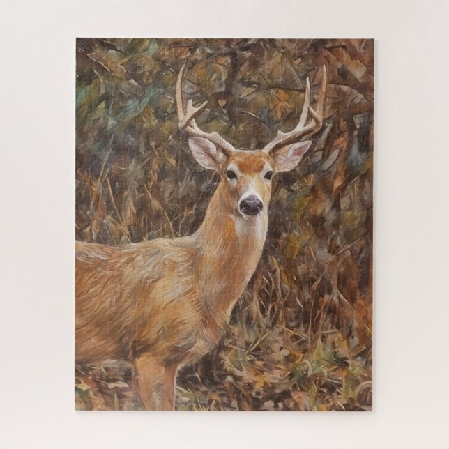 Hirschbockgeweih Natur Kunst Großes Puzzle (Vertikal)