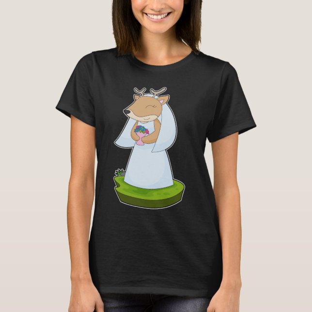 Hirschbräune, Hochzeit von Blume T-Shirt (Vorderseite)