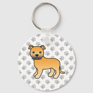 Hirschbrauner Staffordshire Bull Terrier Süßer Car Schlüsselanhänger
