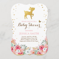 Hirschbrause Einladung Woodland Girl Floral