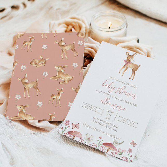 Hirschdusche Einladung Baby Girl Einladung (Von Creator hochgeladen)