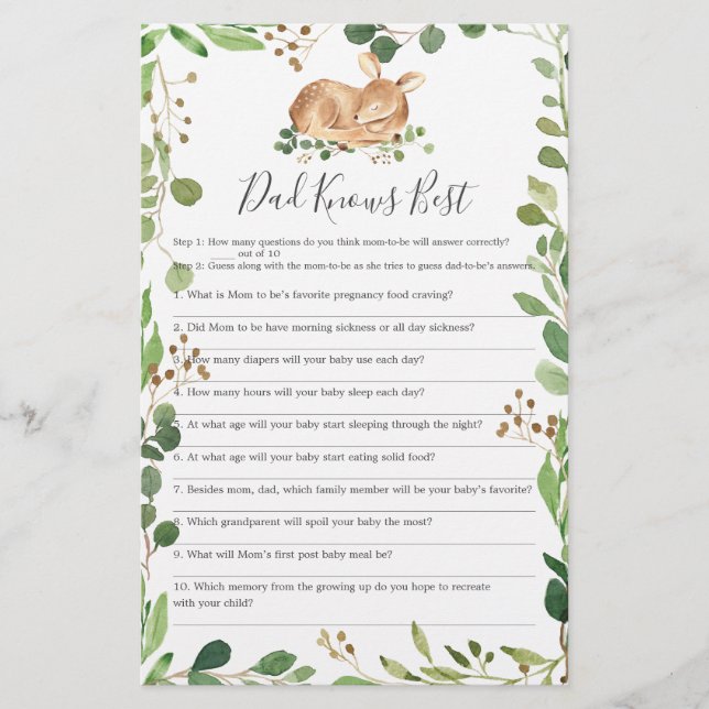 Hirschdusche Vater kennt das beste Spiel (Vorderseite)