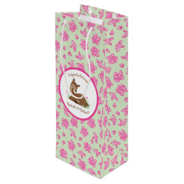 Hirschdusche Woodland Pink Geschenktüte Für Weinflaschen