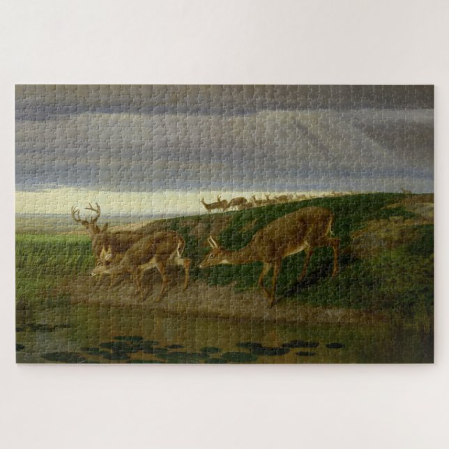 Hirsche an der Prärie (von William Holbrook Beard) (Horizontal)