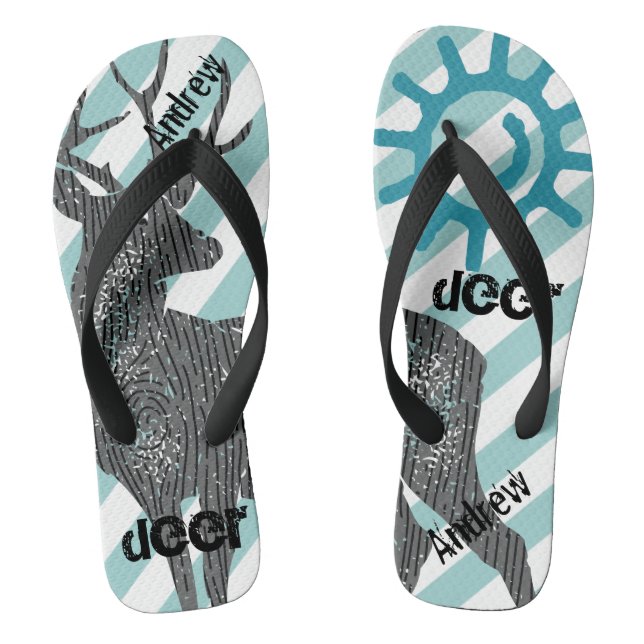 Hirsche Andrew (irgendein Name) Sun & Stripe Muste Flip Flops (Fußbett)