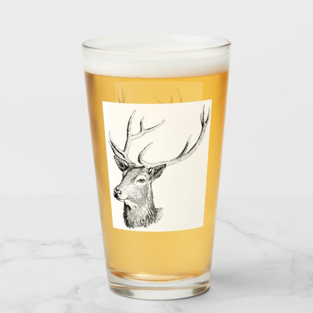 Hirsche Antler Tiere auf der Jagd nach Männern Rus Glas (Rückseite (gefüllt))