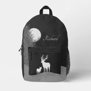 Hirsche auf dem Moon Lit Hill Personal Bedruckter Rucksack