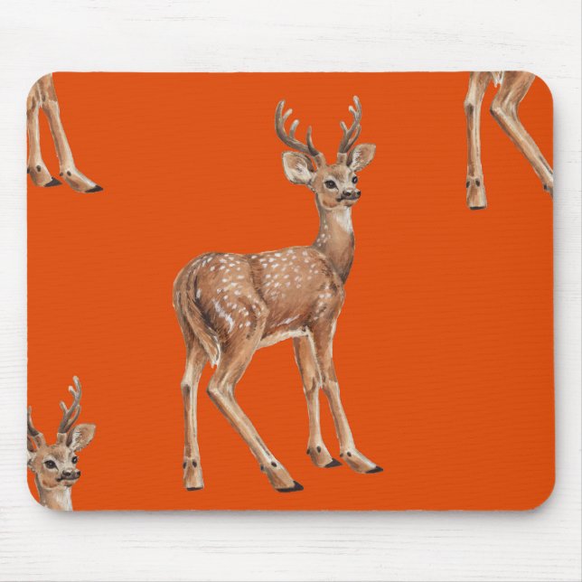 Hirsche auf Rot Mousepad (Vorne)
