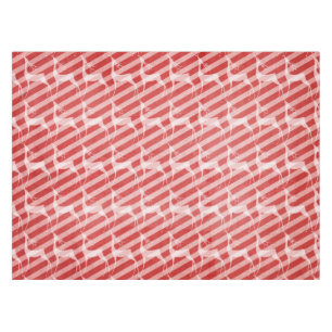 Hirsche auf rotem und rosafarbenem Diagonal Stripe Tischdecke