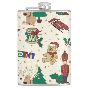 Hirsche, Bär, Katze und Nutcracker Flachmann