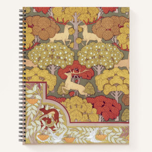 Hirsche, Bäume, Eichhörnchen, Vögel, Rowan Berries Notizbuch