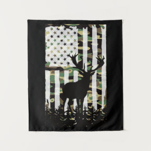 Hirsche Buck Junting Camouflage USA Flag Camoflaug Wandteppich