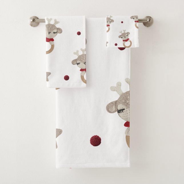Hirsche Cartoon Badhandtuch Set (Insitu)