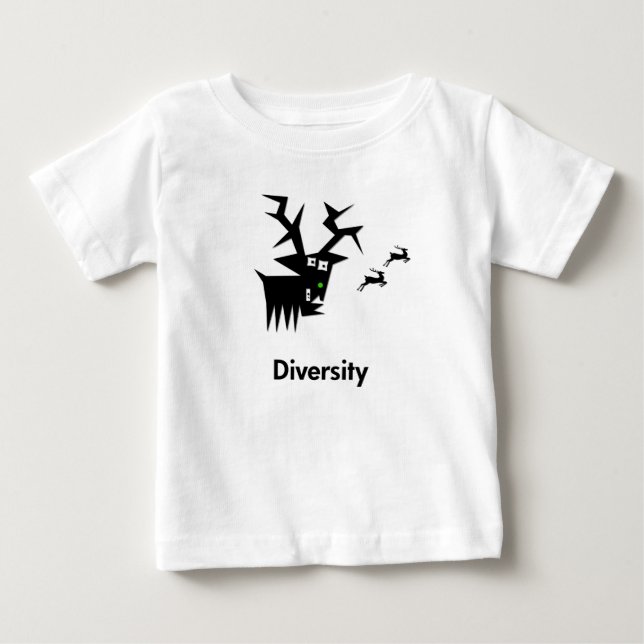 Hirsche Diversity Baby T-shirt (Vorderseite)