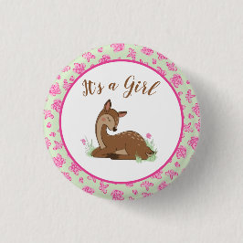 Hirsche Fawn Baby Shower Woodland Animals Button