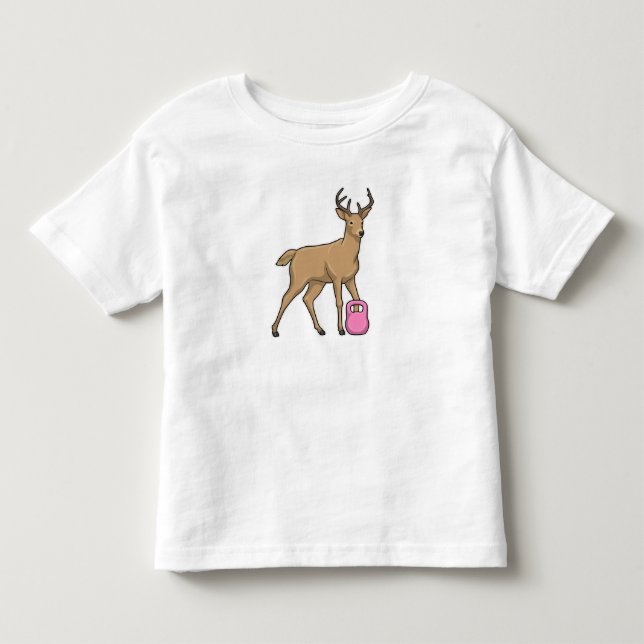 Hirsche Fitness Dumbbell Kleinkind T-shirt (Vorderseite)