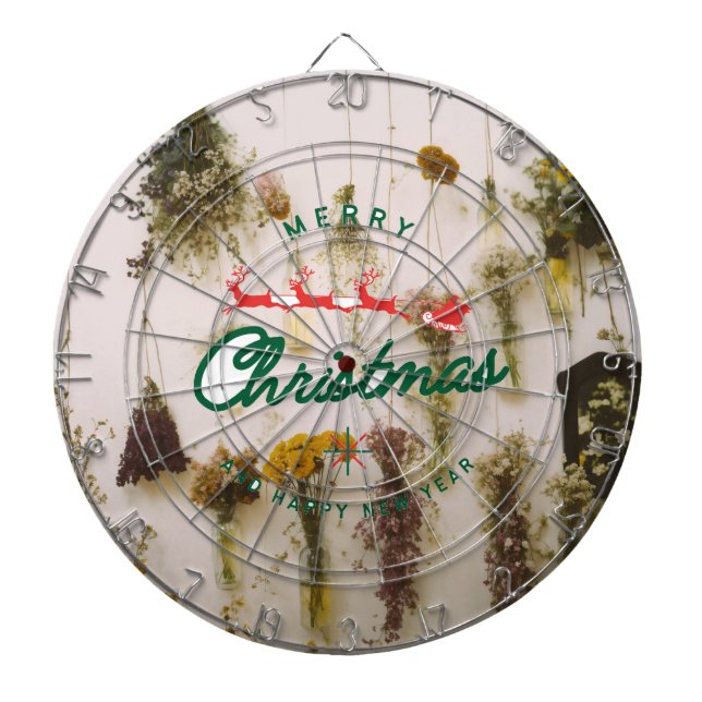 Hirsche Frohe Weihnachtsdartboard Dartscheibe (vorne)
