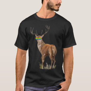 Hirsche Gay Pride Lgbt Regenbogen farbige Fahne T  T-Shirt