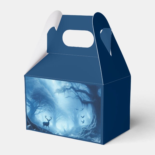 Hirsche im Dunklen Wald der blauen Haze Geschenkschachtel (Vorderseite)