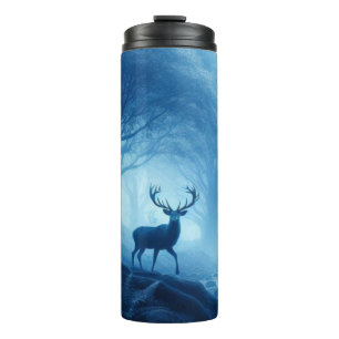 Hirsche im Dunklen Wald der blauen Haze Thermosbecher