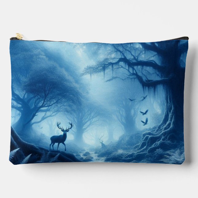 Hirsche im Dunklen Wald der blauen Haze Zubehörtasche (Vorderseite)