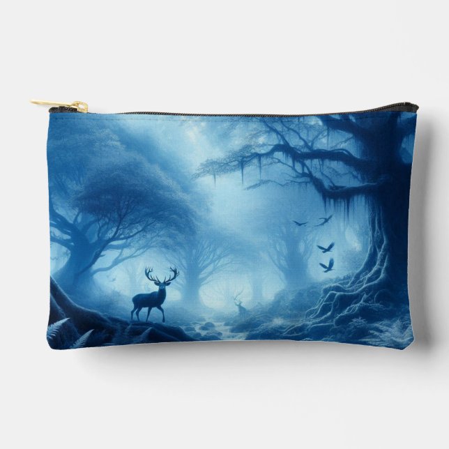 Hirsche im Dunklen Wald der blauen Haze Zubehörtasche (Vorderseite)