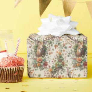 Hirsche im Herbst Blume Geschenkpapier