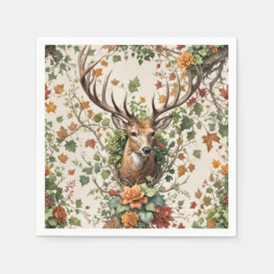 Hirsche im Herbst Blume Serviette