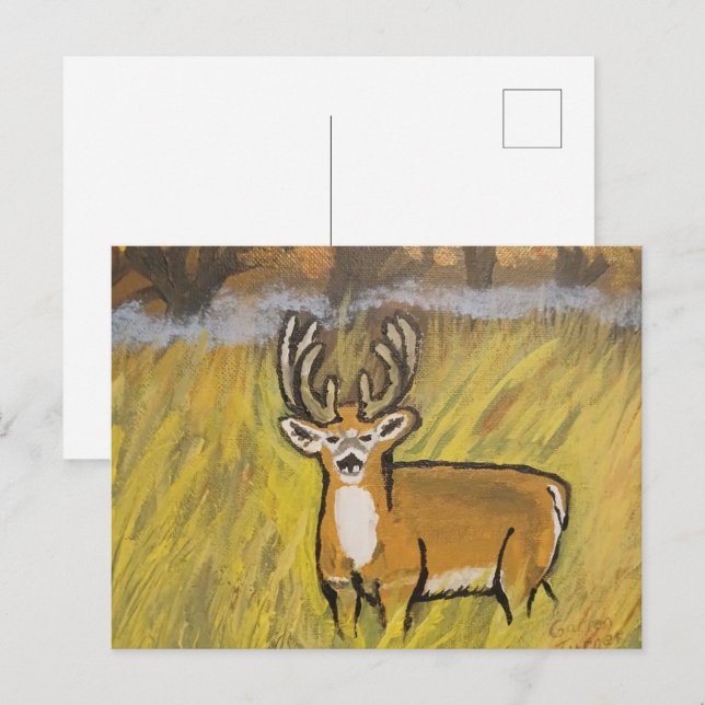 Hirsche im Herbst Postkarte (Vorne/Hinten)