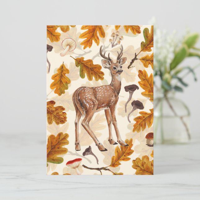 Hirsche im herbstlichen Wald (Stehend Vorderseite)