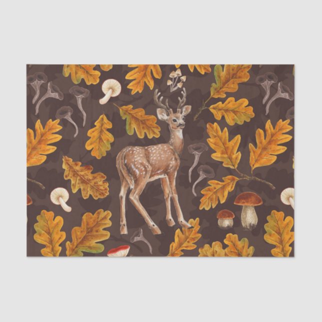 Hirsche im Herbstwald 2 Seidenpapier (Vorderseite)