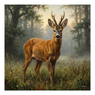 Hirsche im Herbstwald Fotodruck