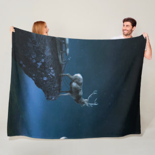 Hirsche im Mondschein Fleecedecke