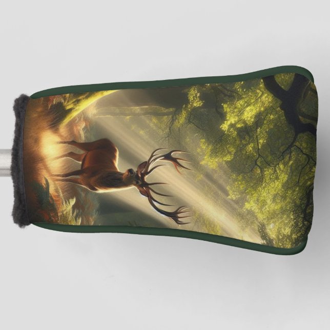 Hirsche im Morgenwald Golf Headcover (Vorderseite)
