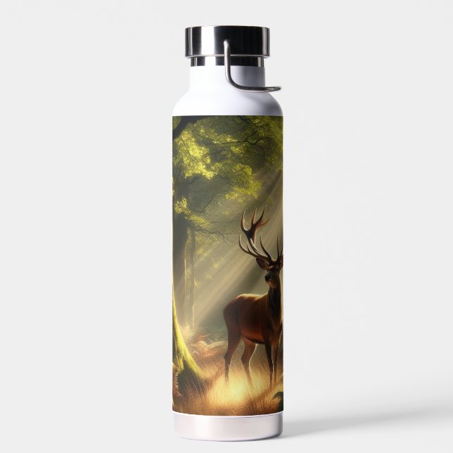 Hirsche im Morgenwald Trinkflasche (Links)