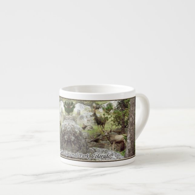 Hirsche im Rocky Mountain Nationalpark Espressotasse (Vorderseite Rechts)