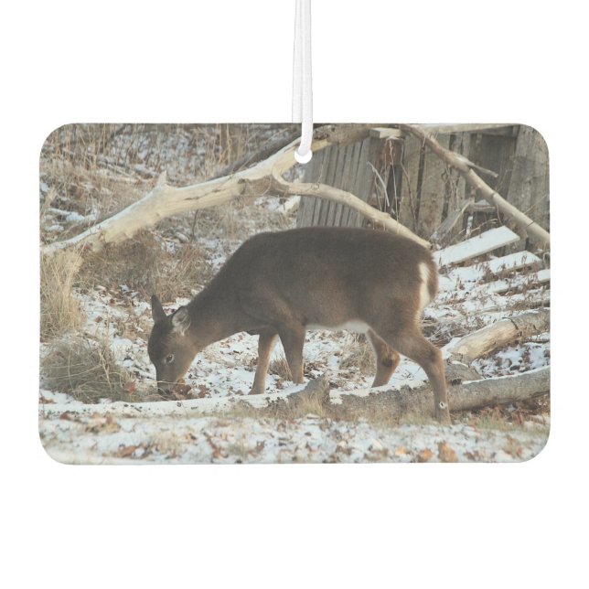 Hirsche im Schnee Autolufterfrischer (Vorderseite)