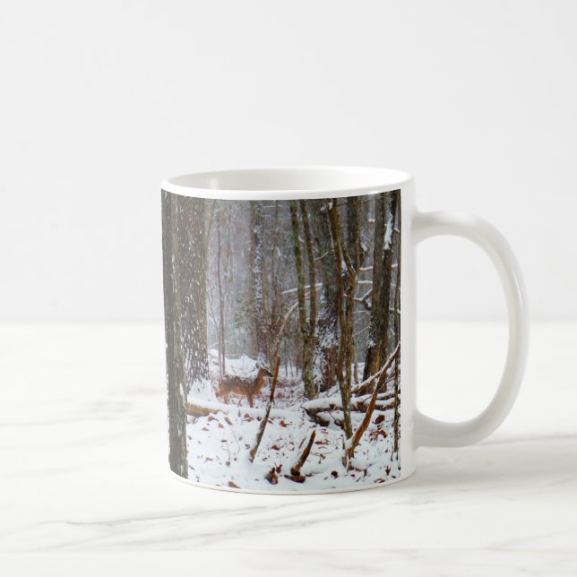 Hirsche im Schnee fallen Kaffeetasse (Rechts)