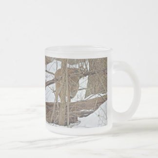 Hirsche im Schnee Mattglastasse